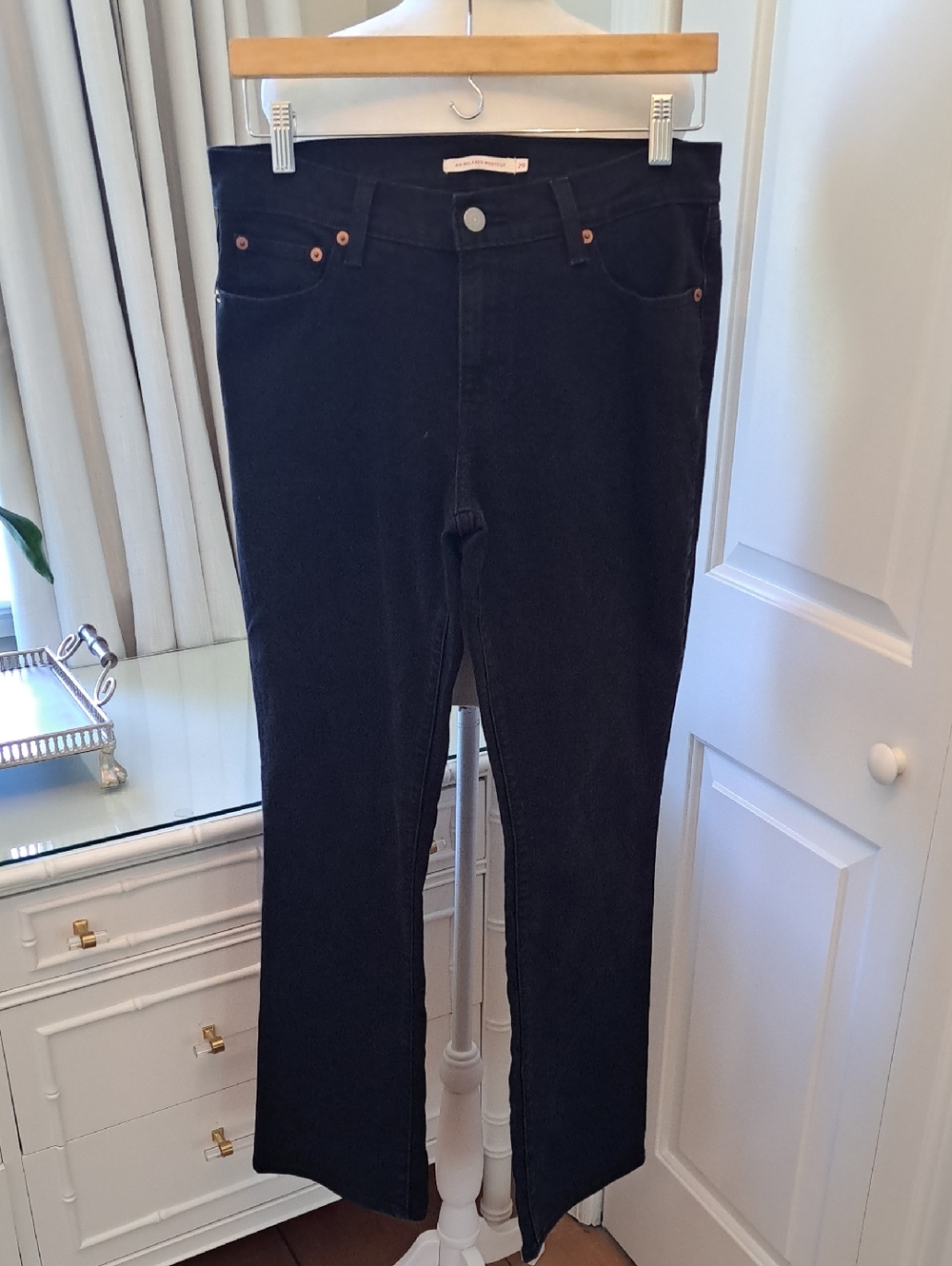 Levi's Womens 415 Relaxed Bootcut Black‎ Stretch Wash Casual/Preppy Jeans 29x32